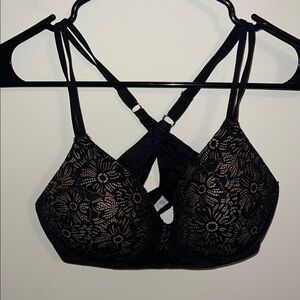 Aerie Black Lace Bra with Adjustable Straps